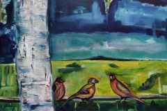 Dyskusja przy brzozie 70x90cm